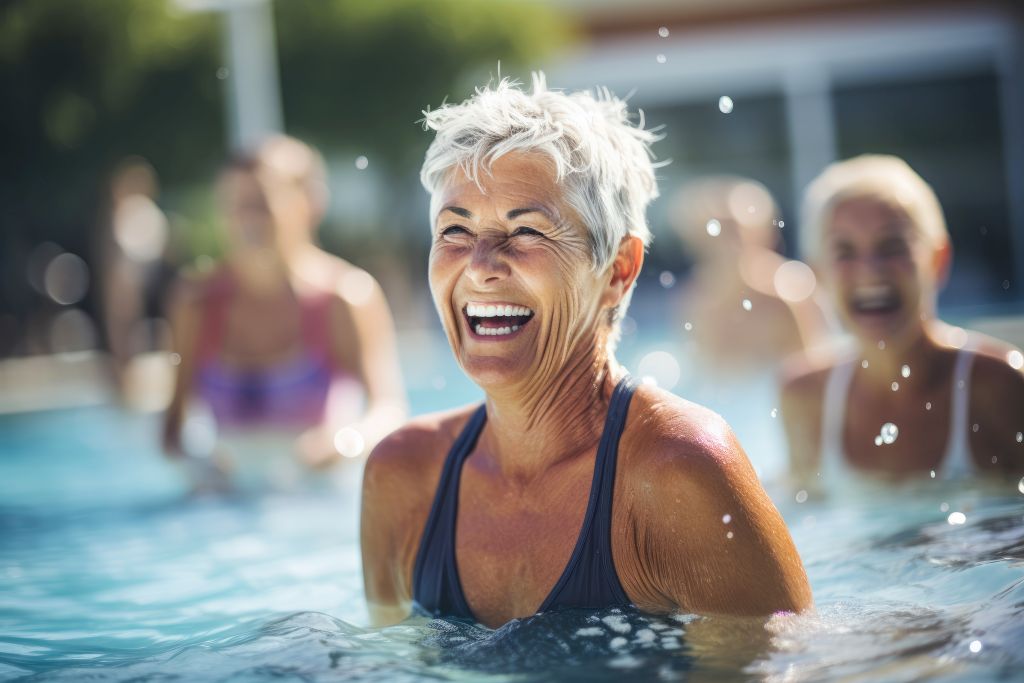 Wassergymnastik für Senioren: Frau beim Training